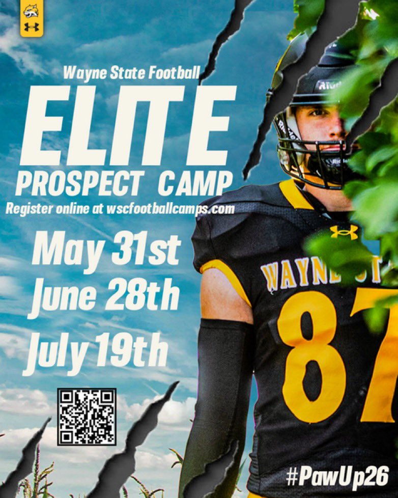 Thank you <a href="/Coach_KGaster/">Kaleb Gaster</a> for the camp invite! <a href="/WayneStFootball/">Wayne State Football</a>