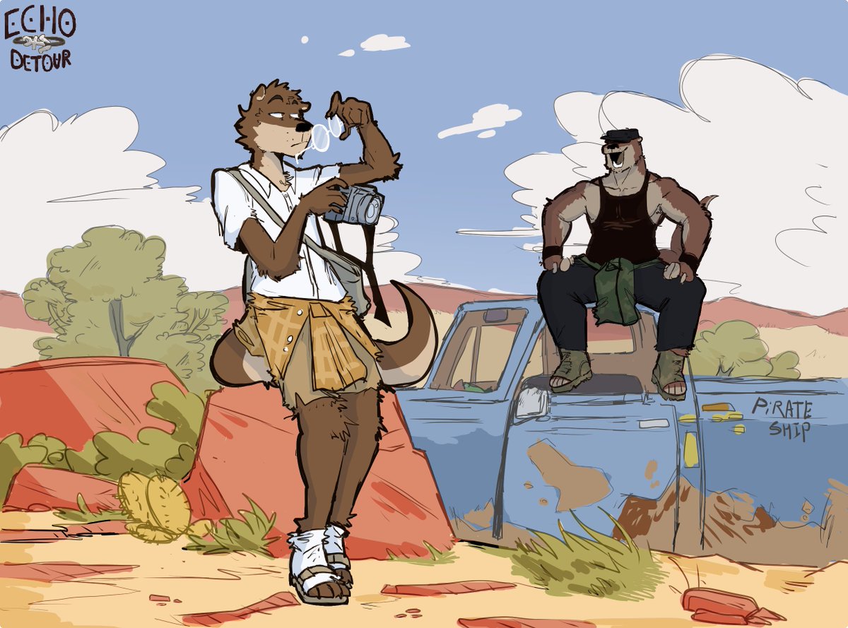 otters in the desert