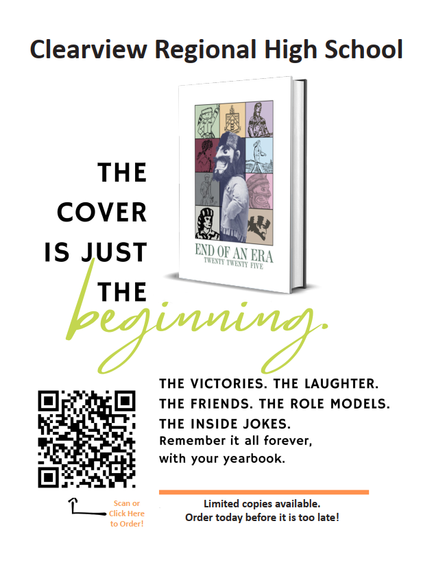 Clearview Regional School District (@clearview_nj) on Twitter photo It's almost time for Yearbook distribution!  Did you get yours?  If not, use this link to order ASAP.  There are a limited number of Yearbooks available for sale.  Don't miss out!! bit.ly/3YykHY0 It's almost time for Yearbook distribution!  Did you get yours?  If not, use this link to order ASAP.  There are a limited number of Yearbooks available for sale.  Don't miss out!! bit.ly/3YykHY0