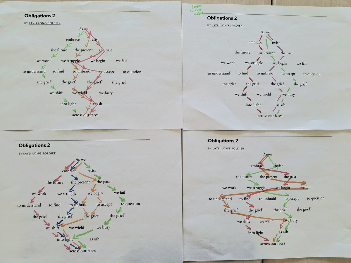 WilliamwoodHS's tweet image. S1 doing some creative reading, finding their own routes through a poem and drawing out its multiple meanings 💙 #WWHSEnglish #UNCRCArticle31