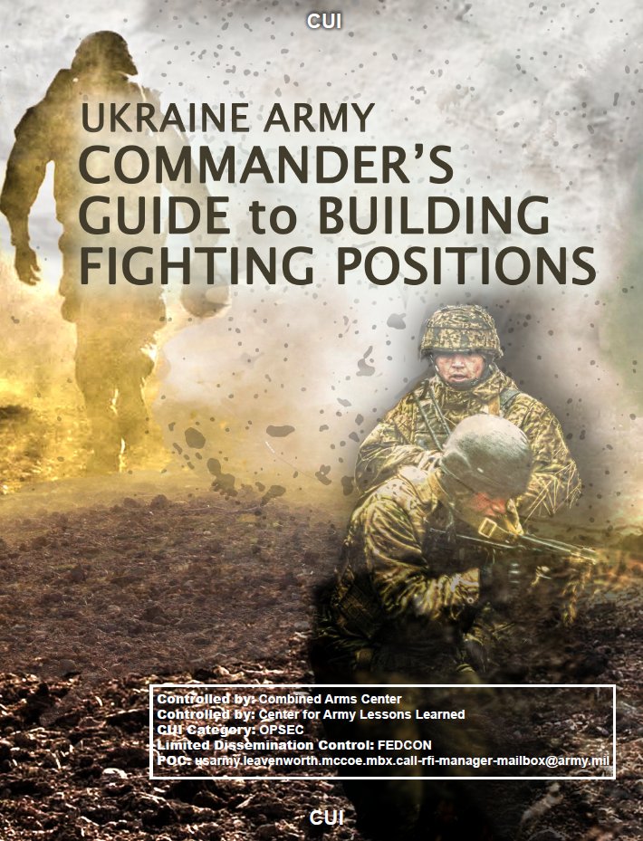 The following release contains information related to the fortification of fighting positions, trenches, observation posts, shelters, and storage facilities for equipment and supplies.

Link (CAC login required): go.army.mil/Ukraine_Army_B…

Ukrainian Territorial Defense Forces (TDF)