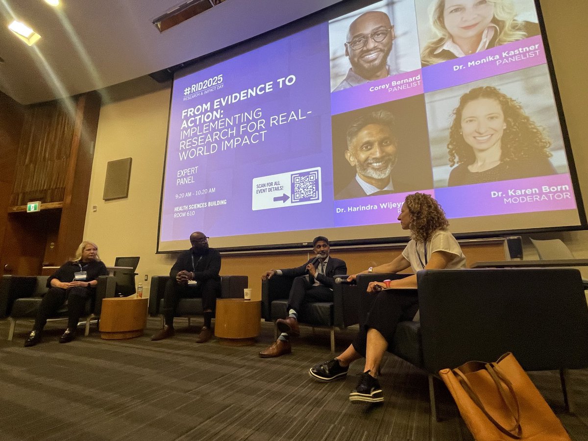 The Expert Panel is underway at #RID2025 

Our speakers, Dr. Monika Kastner, Corey Bernard, and Dr. Harindra Wijeysundera give their insights on how research is shaping real-world change. 

Full event details: linktr.ee/IHPMERID2025