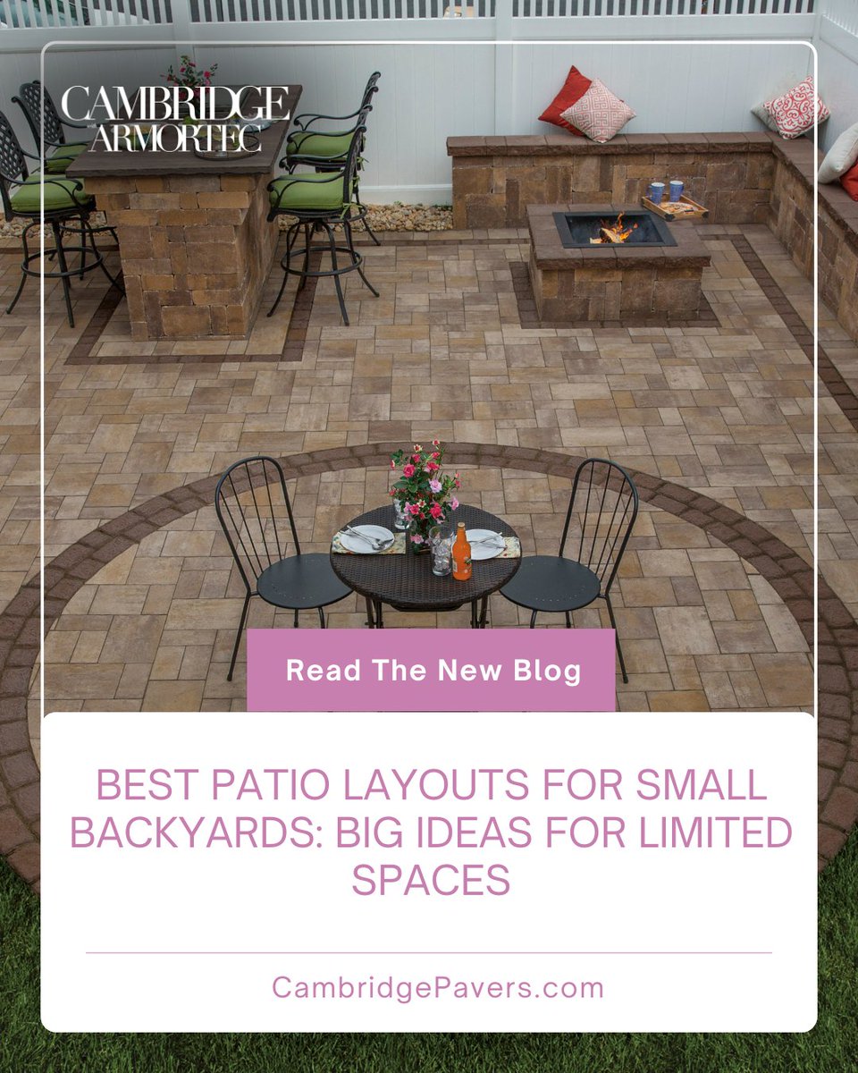CambridgePavers's tweet photo. Small backyard? Big potential. 💡✨ Transform tight outdoor spaces into stunning retreats with Cambridge Pavers.
Discover the best designs for small backyards here: https://t.co/qaG2J6Hgoy
#CambridgePavers #SmallBackyardIdeas https://t.co/S5b9PnLNlS