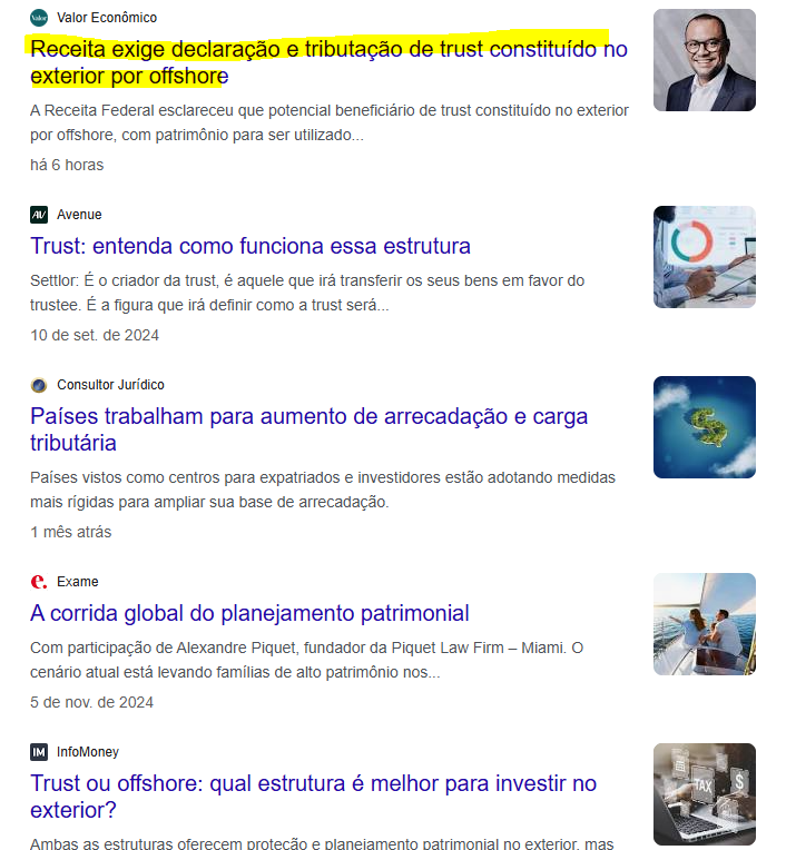 Lei 14.754 e interpretação da Receita: Trusts com patrimônio em offshore devem ser declarados mesmo sem distribuição.
A Receita está adotando uma abordagem pró-fisco, mirando estruturas offshore com aparência de blindagem patrimonial, mas com beneficiários residentes no Brasil.