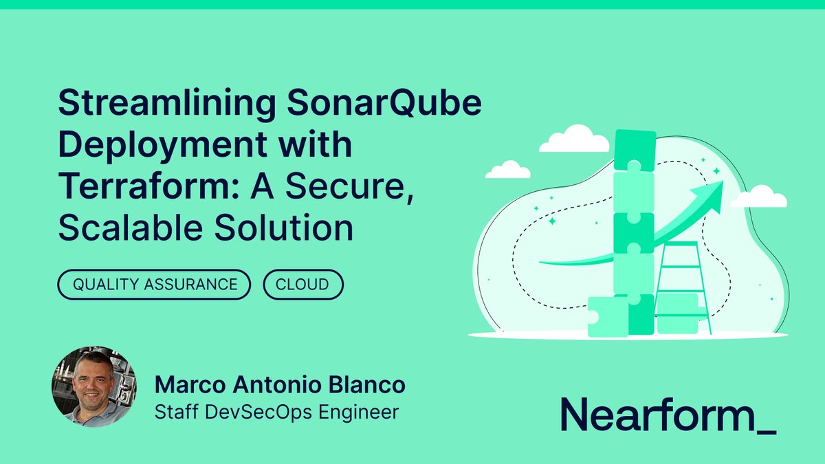 SonarQube is essential for code quality, but cloud deployment can be complex. 

Our #Terraform modules do the heavy lifting, automating everything from network provisioning to monitoring.

📖 &gt;&gt; nearform.com/digital-commun…