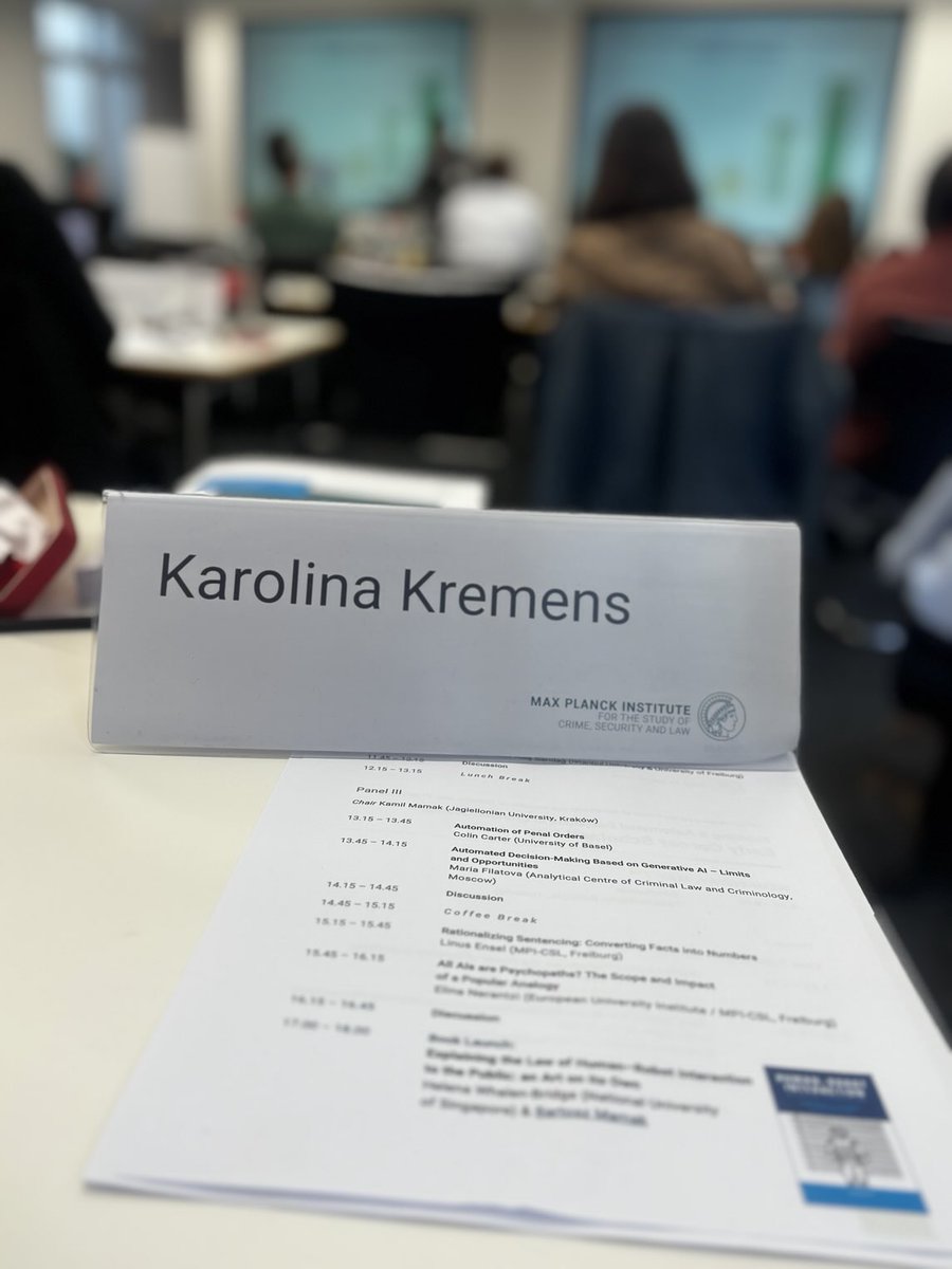 Karolina Kremens (@karolinakremens) on Twitter photo I am participating in the Conference Profiling & Automated Decisions in Criminal Justice at ā¦Max Planck Institute for the Study of Crime, Security and Law in Freiburg. Ps. ā¦<a href="/KamilMamak/">Kamil Mamak</a>ā© is also here 𤫠I am participating in the Conference Profiling & Automated Decisions in Criminal Justice at ā¦Max Planck Institute for the Study of Crime, Security and Law in Freiburg. Ps. ā¦<a href="/KamilMamak/">Kamil Mamak</a>ā© is also here š¤«