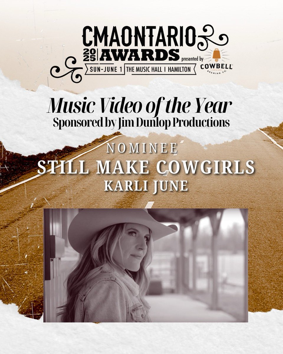 Karli June (@karlijunemusic) on Twitter photo Beyond grateful to be nominated at the 2025 <a href="/cmaontario/">CMA Ontario</a> Awards, presented by Cowbell Brewing Co.
None of this happens without the incredible people around me—my team, my people, and everyone who’s shown love and support along the way. Can’t wait for June 1st in Hamilton! Beyond grateful to be nominated at the 2025 <a href="/cmaontario/">CMA Ontario</a> Awards, presented by Cowbell Brewing Co.
None of this happens without the incredible people around me—my team, my people, and everyone who’s shown love and support along the way. Can’t wait for June 1st in Hamilton!