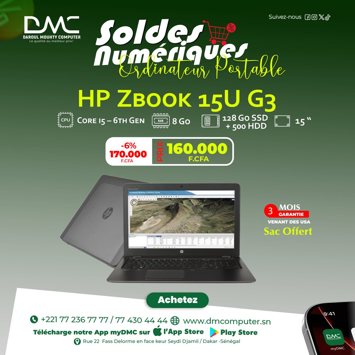 dmouhtycomputer's tweet image. 🚨 Étudiants, pros, particuliers… l&apos;occasion est trop belle pour la rater ! 📷 Des PC performants à prix cassés 
📷dmcomputer.sn/promo/
App Store :  apps.apple.com/.../dmc-darou-……
Play Store :  play.google.com/store/apps/det…… 
#OrdinateursSénégal #PromoPC