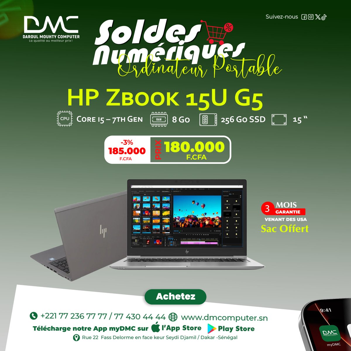 dmouhtycomputer's tweet image. 🚨 Étudiants, pros, particuliers… l&apos;occasion est trop belle pour la rater ! 📷 Des PC performants à prix cassés 
📷dmcomputer.sn/promo/
App Store :  apps.apple.com/.../dmc-darou-……
Play Store :  play.google.com/store/apps/det…… 
#OrdinateursSénégal #PromoPC