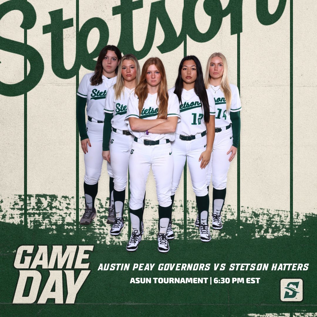 Stetson Softball (@stetsonsoftball) on Twitter photo Hatters are ready to roll into the ASUN Tournament!
🆚 #5 Austin Peay
⏰6:30PM EST
📌Oxford, AL
📺bit.ly/4m4RgqF
📊bit.ly/43lnxSM
#GoHatters | #Legacy | <a href="/StetsonHatters/">Stetson Hatters</a> Hatters are ready to roll into the ASUN Tournament!
🆚 #5 Austin Peay
⏰6:30PM EST
📌Oxford, AL
📺bit.ly/4m4RgqF
📊bit.ly/43lnxSM
#GoHatters | #Legacy | <a href="/StetsonHatters/">Stetson Hatters</a>