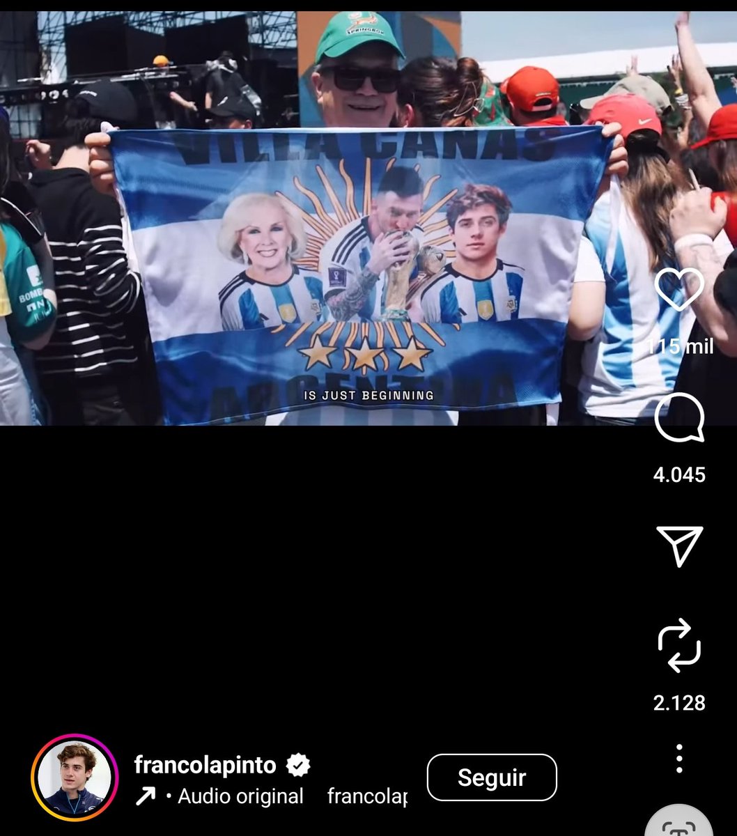 Mirtha Legrand (@mirthalegrand) on Twitter photo Felicitaciones <a href="/FranColapinto/">Franco Colapinto</a>
Acá estaremos apoyándote.
#F1 #Alpine #Argentina Felicitaciones <a href="/FranColapinto/">Franco Colapinto</a>
Acá estaremos apoyándote.
#F1 #Alpine #Argentina