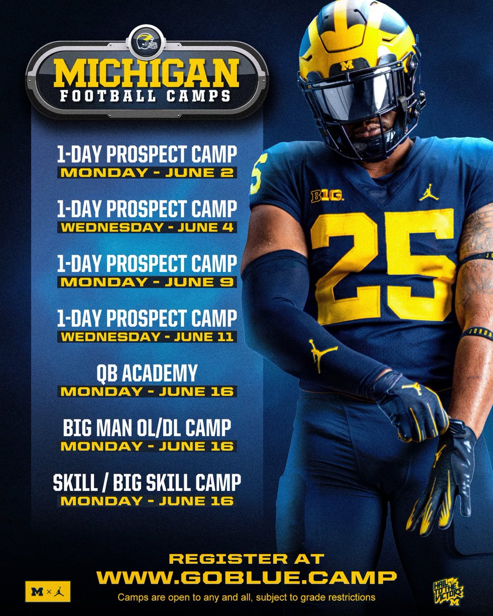 Albert Karschnia (@akarsch_um) on Twitter photo Camp spots are going fast! Make sure to sign up soon at goblue.camp! #GoBlue <a href="/UMichFootball/">Michigan Football</a> Camp spots are going fast! Make sure to sign up soon at goblue.camp! #GoBlue <a href="/UMichFootball/">Michigan Football</a>