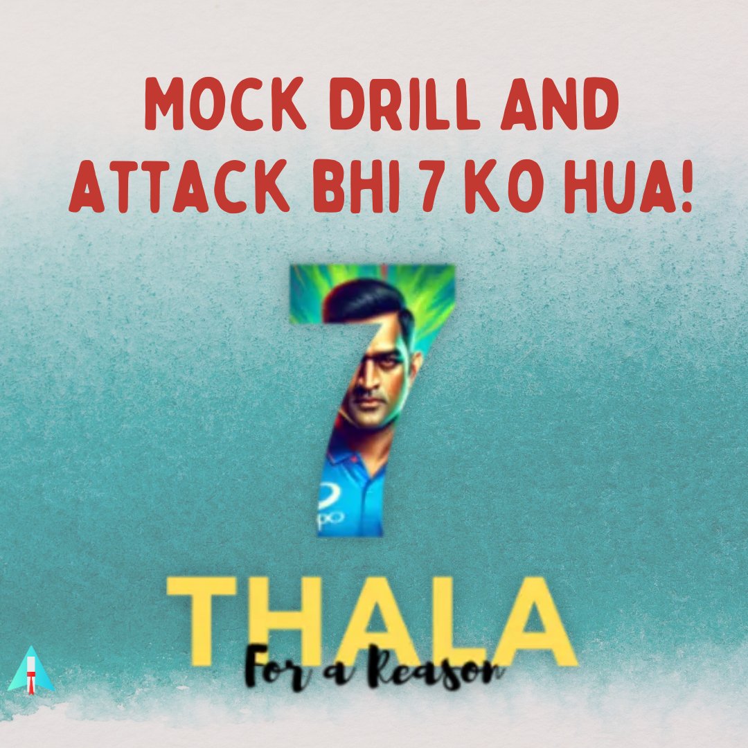 Mock drill and Attack bhi 7 ko hua!
Thala for a reason!

#missionsindoor #pahalgamattack #india #indiaarmy #modi #bjp #india #narendramodi #thala #tvf