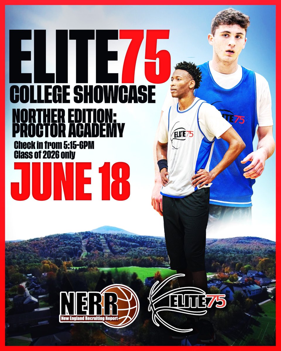 New England Recruiting Report NERRHoops (@nerrhoops) on Twitter photo The last announcement of our June #RealExposure Tour is here as we return to the North!
Last year’s #E75 College Showcase North was a resounding success with top prospects out of ME, VT, NH and college coaches from all six New England States!
REGISTER: newenglandrecruitingreport.com/events/elite-7… The last announcement of our June #RealExposure Tour is here as we return to the North!
Last year’s #E75 College Showcase North was a resounding success with top prospects out of ME, VT, NH and college coaches from all six New England States!
REGISTER: newenglandrecruitingreport.com/events/elite-7…