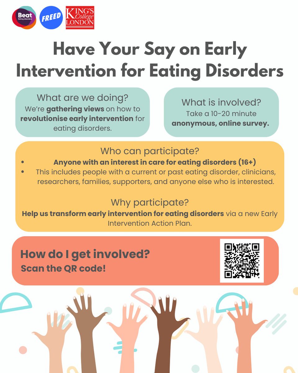 Have your say on early intervention for eating disorders! Click the link below for more information.
eur03.safelinks.protection.outlook.com/?url=https%3A%…