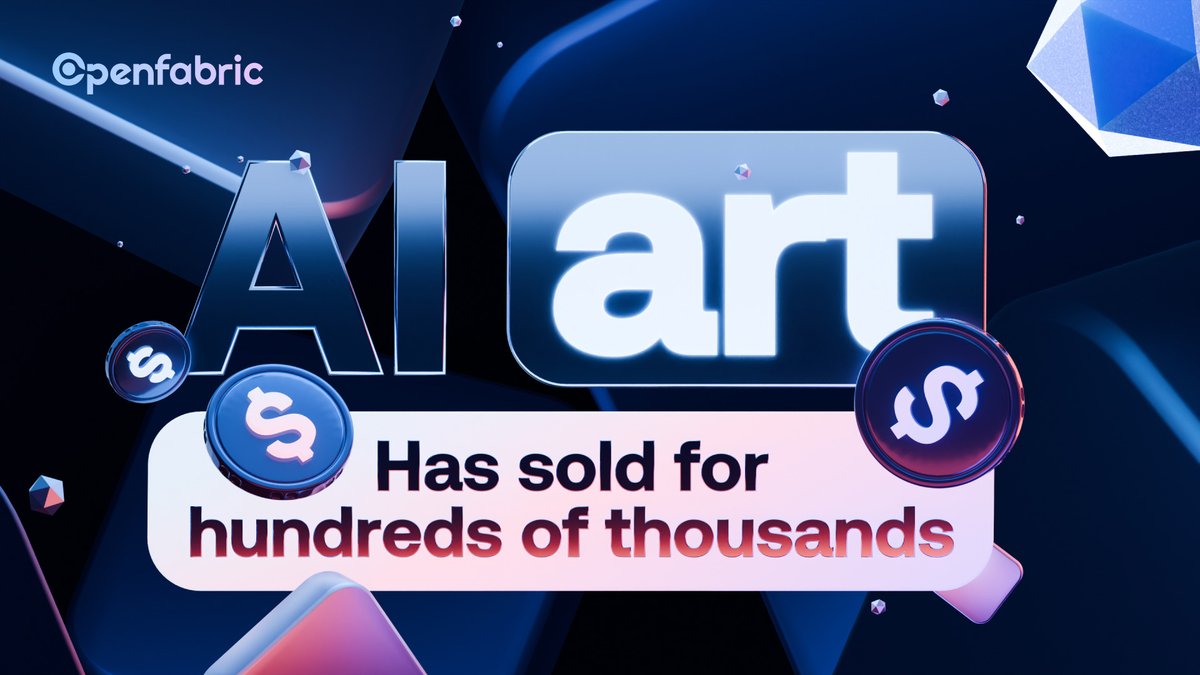 openfabricai's tweet image. AI art has sold for hundreds of thousands.

An AI-generated portrait sold at Christie’s auction for $432,500.

Generate AI Art using Artfabric on our mainnet: openfabric.network

#AIArt #Artfabric #AIApp