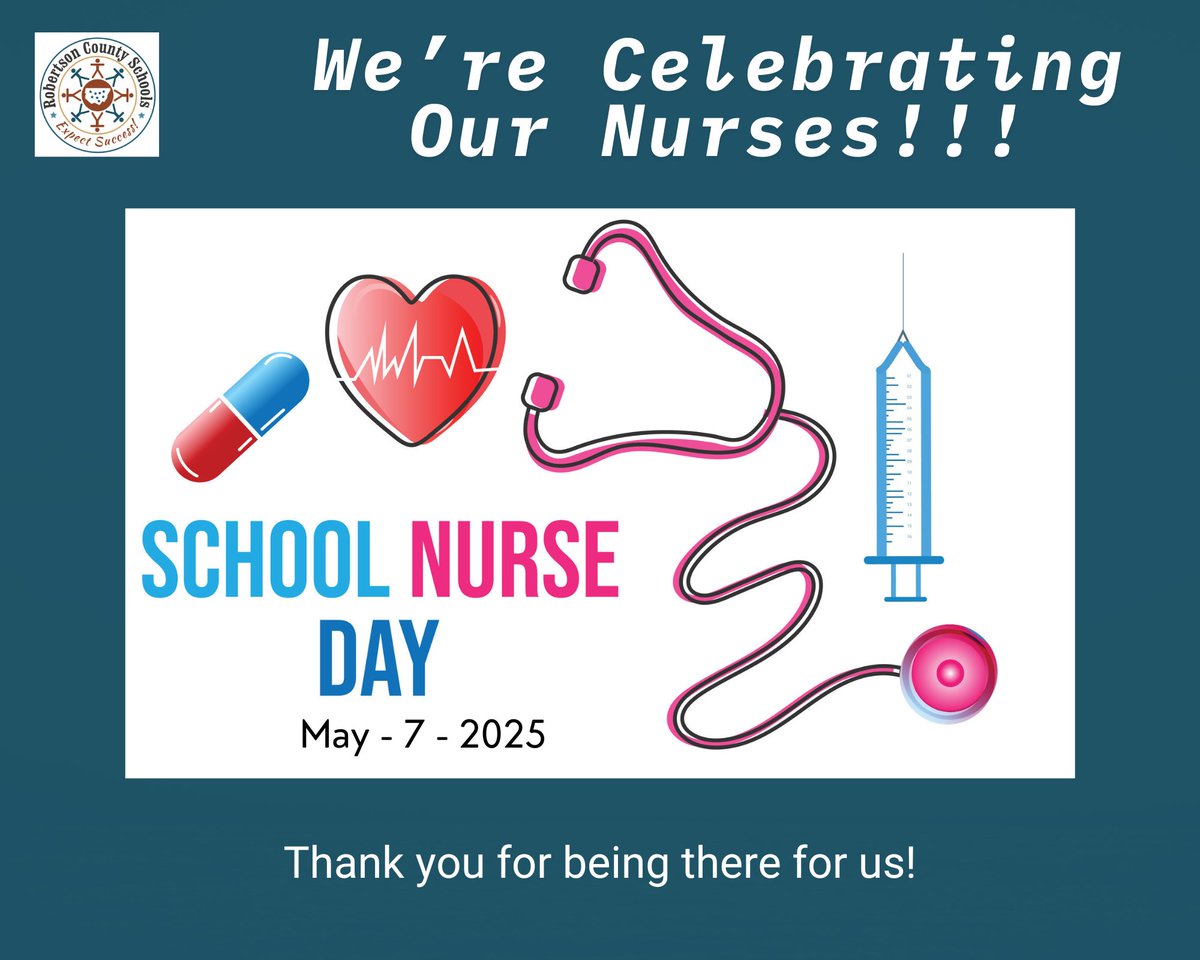Today is National School Nurse Day, and Robertson County Schools is proud to recognize and celebrate the incredible dedication and expertise of our school nurses!

rcstn.net/district-news-…