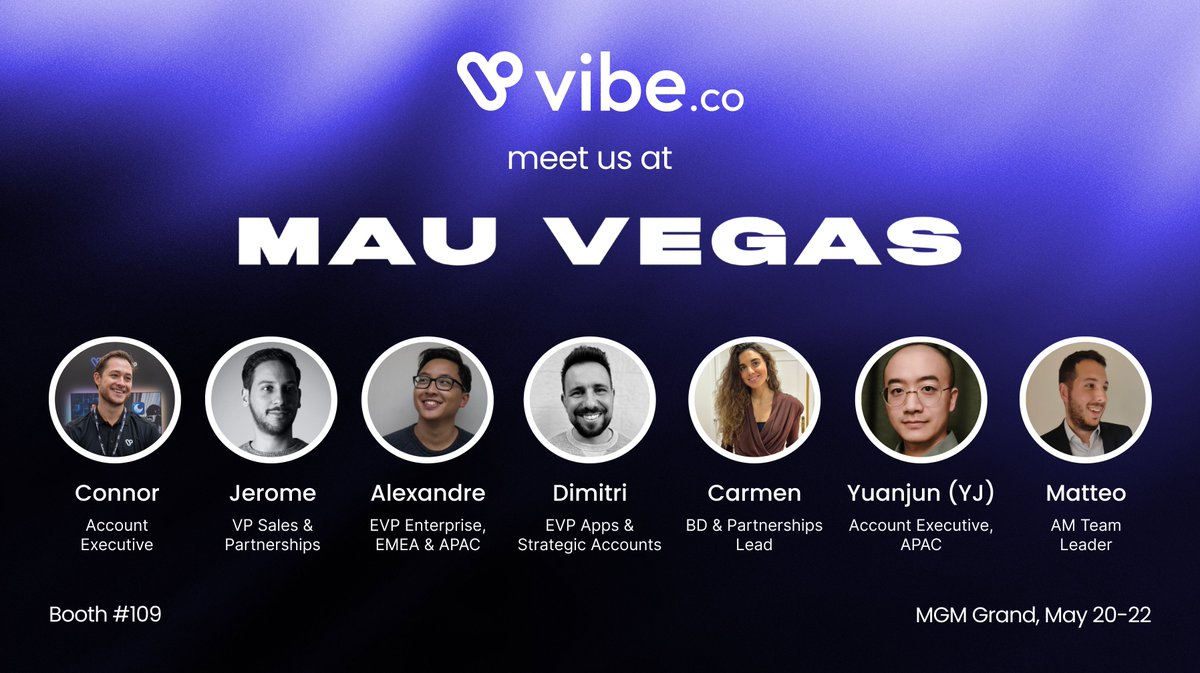 Vibe.co is headed to #MAUVegas, May 20–22, and we’re bringing the party with us 🔥. 

Meet our all-star lineup at Booth #109 or join us for one of three (!) invite-only events right at MGM Grand. 

Direct event links forthcoming - stay tuned 😈 .