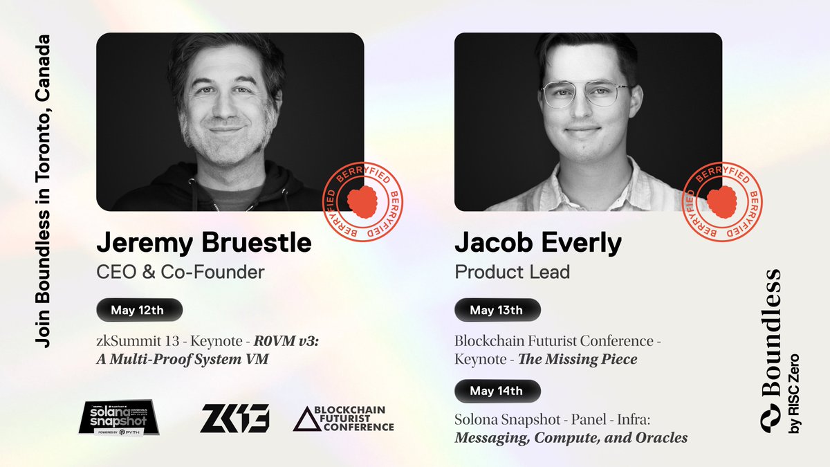 Boundless (@boundless_xyz) on Twitter photo next week <a href="/BruestleJeremy/">Jeremy Bruestle</a> & <a href="/0xEverly/">Jacob Everly</a> take Toronto by storm
here's where to find us.
berries unite!! next week <a href="/BruestleJeremy/">Jeremy Bruestle</a> & <a href="/0xEverly/">Jacob Everly</a> take Toronto by storm
here's where to find us.
berries unite!!