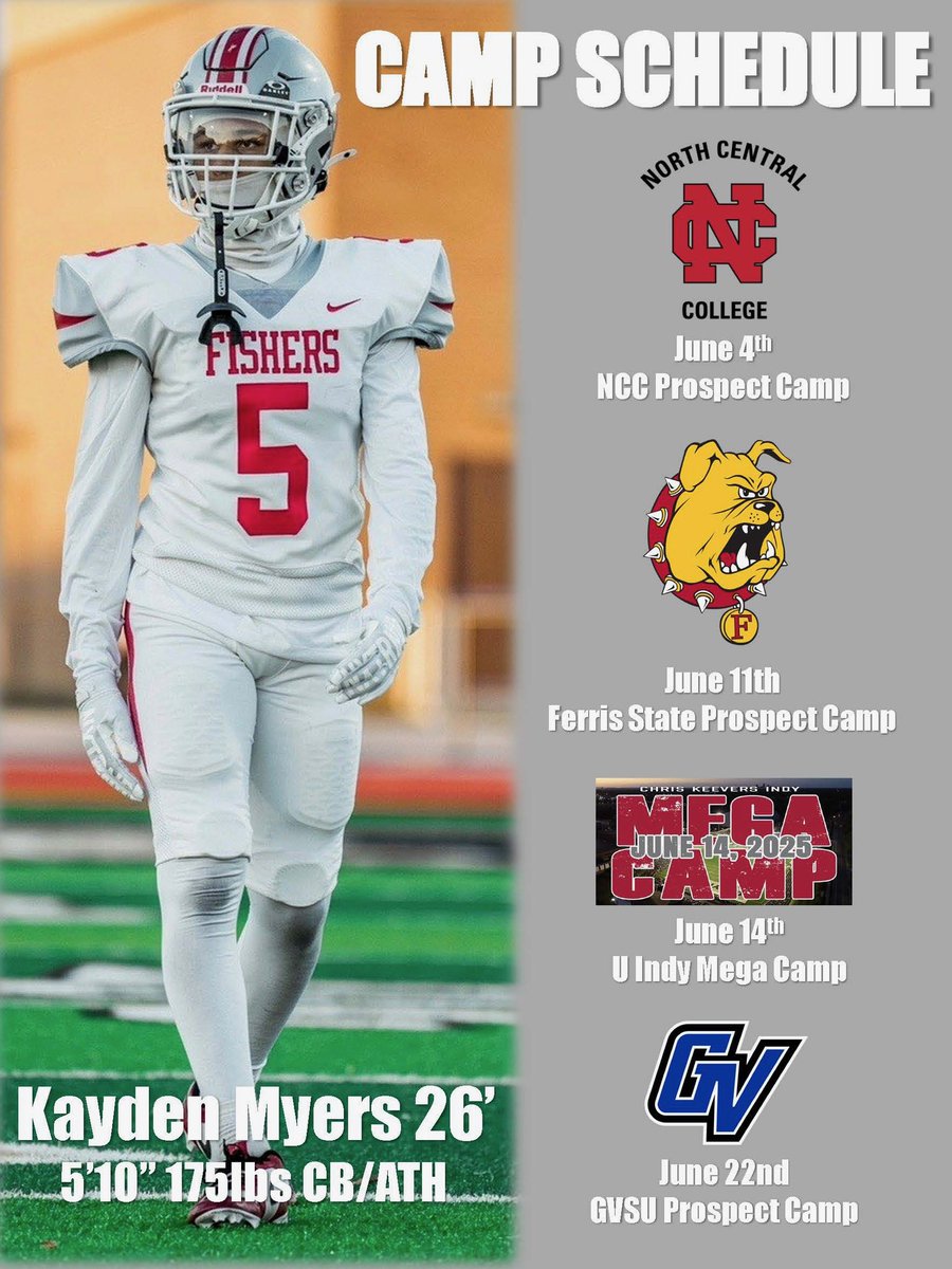 kayden myers (@08kayden_myers) on Twitter photo I’ll be attending these camps this summer! Keep an eye out 👀@theIndyrecruit_ <a href="/IndianaPreps/">Indiana Preps</a> <a href="/IndyWeOutHere/">IndyWeOutHere ‼️</a> <a href="/PrepRedzoneIN/">Prep Redzone Indiana</a>
<a href="/FballTiger/">Fishers Tigers Football</a> <a href="/curtfunk80/">Curt Funk</a> <a href="/Tigers_Strength/">Fishers Strength & Conditioning</a> <a href="/fishersgridiron/">FHS Gridiron Club</a> I’ll be attending these camps this summer! Keep an eye out 👀@theIndyrecruit_ <a href="/IndianaPreps/">Indiana Preps</a> <a href="/IndyWeOutHere/">IndyWeOutHere ‼️</a> <a href="/PrepRedzoneIN/">Prep Redzone Indiana</a>
<a href="/FballTiger/">Fishers Tigers Football</a> <a href="/curtfunk80/">Curt Funk</a> <a href="/Tigers_Strength/">Fishers Strength & Conditioning</a> <a href="/fishersgridiron/">FHS Gridiron Club</a>