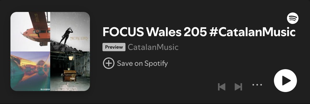 Catalan Arts (@catalanarts) on Twitter photo Curious about the #CatalanMusic groups showcasing at <a href="/FocusWales/">FOCUS Wales</a>❓
▶️Listen and enjoy this playlist full of themes by <a href="/SunesisMusic/">SUNESIS - Mercury EP out now!</a> and Wet Iguanas.
🎧icec.cat/CA_P_FocusWale… Curious about the #CatalanMusic groups showcasing at <a href="/FocusWales/">FOCUS Wales</a>❓
▶️Listen and enjoy this playlist full of themes by <a href="/SunesisMusic/">SUNESIS - Mercury EP out now!</a> and Wet Iguanas.
🎧icec.cat/CA_P_FocusWale…