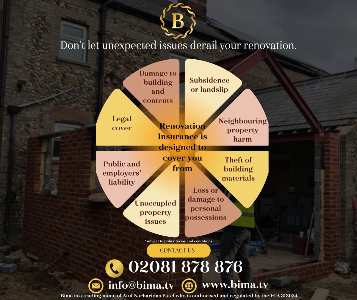 BIMA_Insuranc's tweet image. Big plans need smart protection! Renovation Insurance keeps your project secure from start to finish.

Submit your details through the form, and our team will connect with you.
lnkd.in/dGc4fG4Q

#renovationinsurance #buildinginsurance #insuranceadvice #generalinsurance
