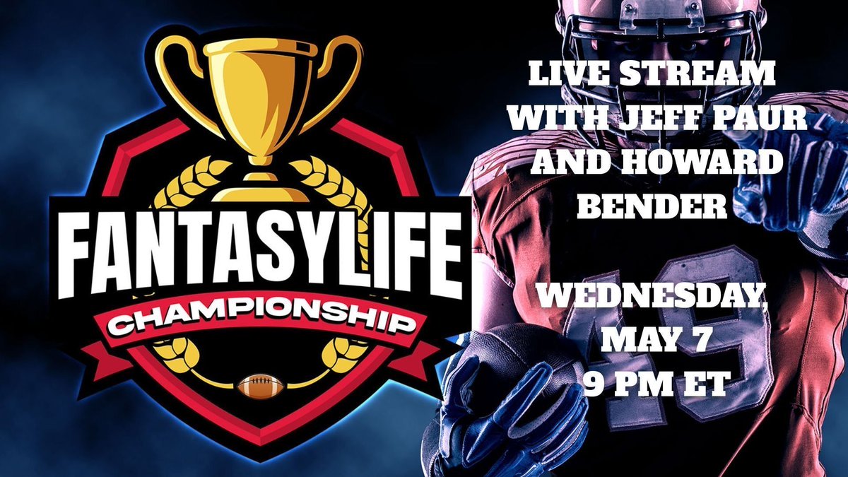 RealTime Fantasy Sports (@rtfsnews) on Twitter photo Time for another Fantasy Life Championship live stream. Draft is tonight at 9 PM ET. There are still spots available in the draft. Not only is <a href="/rotobuzzguy/">Howard Bender</a> going to join the live stream, but he will be in the draft. Sign up here: rtsports.com/fantasy-champi….
#NFL #Fantasyfootball Time for another Fantasy Life Championship live stream. Draft is tonight at 9 PM ET. There are still spots available in the draft. Not only is <a href="/rotobuzzguy/">Howard Bender</a> going to join the live stream, but he will be in the draft. Sign up here: rtsports.com/fantasy-champi….
#NFL #Fantasyfootball