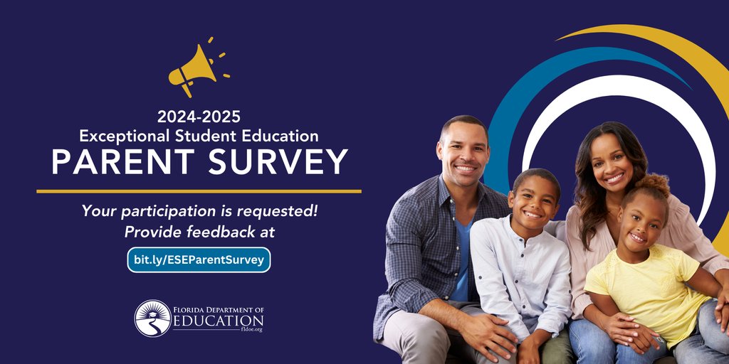 PARENTS - WE NEED YOU! If your child has an Individualized Education Plan (IEP) or an Individual Family Service Plan (IFSP), please complete the following survey by June 30 to help us improve our services: bit.ly/ESEParentSurvey. THANK YOU for your time!