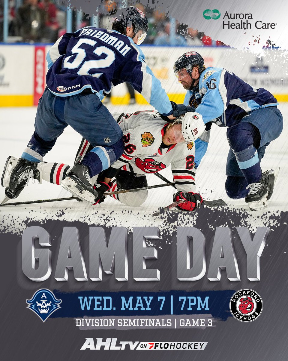 y - Milwaukee Admirals (@mkeadmirals) on Twitter photo HERE WE GO. GAME 3️⃣.
🆚: Rockford IceHogs
📍: BMO Center
🕒: 7PM CT
💻: <a href="/FloHockey/">FloHockey</a> | flosports.link/3ADVpi8
📻: <a href="/FSR920/">Fox Sports 920 - Milwaukee</a> | ihr.fm/405xYa5
#MILhockey | <a href="/Aurora_Health/">Aurora Health Care</a> HERE WE GO. GAME 3️⃣.
🆚: Rockford IceHogs
📍: BMO Center
🕒: 7PM CT
💻: <a href="/FloHockey/">FloHockey</a> | flosports.link/3ADVpi8
📻: <a href="/FSR920/">Fox Sports 920 - Milwaukee</a> | ihr.fm/405xYa5
#MILhockey | <a href="/Aurora_Health/">Aurora Health Care</a>