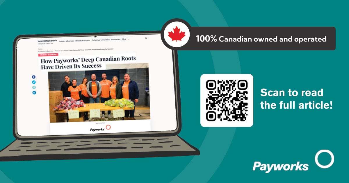 What do Canadian businesses love about Payworks? Our easy-to-use payroll and HR tools are built and supported locally, and we keep data within our borders at our two Canadian data centres. 
Learn more: hubs.ly/Q03b8CY30.
#CanadianOwnedAndOperated #CanadianOwned #Canada #YWG