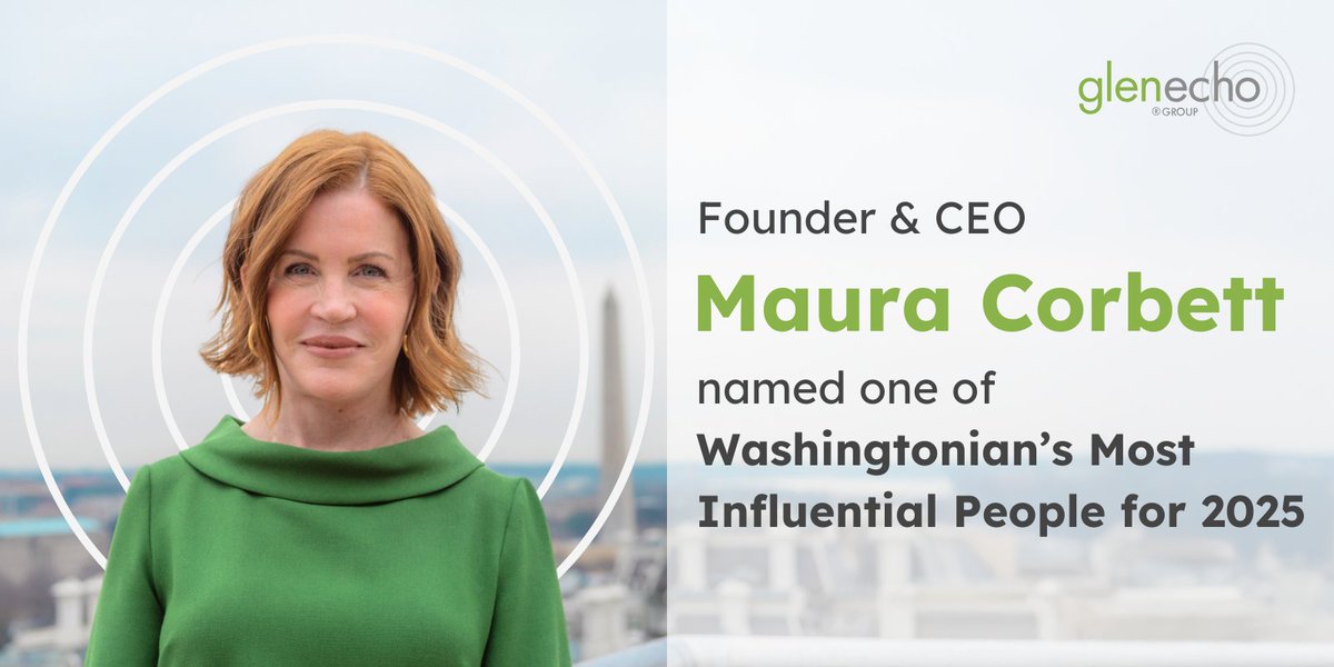 Glen Echo Group (@glenechogroup) on Twitter photo 📣 Once again, she’s is setting the standard.
Congrats to our founder and CEO <a href="/mauracorbett/">maura.corbett</a> on being named one of <a href="/washingtonian/">Washingtonian 🌸</a>’s Most Influential People of 2025! 🏅
Your leadership keeps pushing tech and policy forward. glenechogroup.com/insights/glen-… 📣 Once again, she’s is setting the standard.
Congrats to our founder and CEO <a href="/mauracorbett/">maura.corbett</a> on being named one of <a href="/washingtonian/">Washingtonian 🌸</a>’s Most Influential People of 2025! 🏅
Your leadership keeps pushing tech and policy forward. glenechogroup.com/insights/glen-…