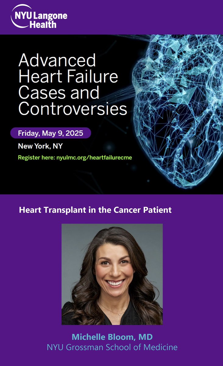 Bernard Kadosh (@kadoshbernard) on Twitter photo Should a history of #cancer limit candidacy for🫀#transplant? How does the challenge of cardiotoxic therapy intersect with advanced therapies?
<a href="/nyulangone/">NYU Langone Health</a>’s very own #CardioOnc maven <a href="/drmishbloom/">Dr. Michelle Bloom</a> helps us navigate
🚨 This Friday! Register now!
nyulmc.org/heartfailurecme
#MedEd Should a history of #cancer limit candidacy for🫀#transplant? How does the challenge of cardiotoxic therapy intersect with advanced therapies?
<a href="/nyulangone/">NYU Langone Health</a>’s very own #CardioOnc maven <a href="/drmishbloom/">Dr. Michelle Bloom</a> helps us navigate
🚨 This Friday! Register now!
nyulmc.org/heartfailurecme
#MedEd