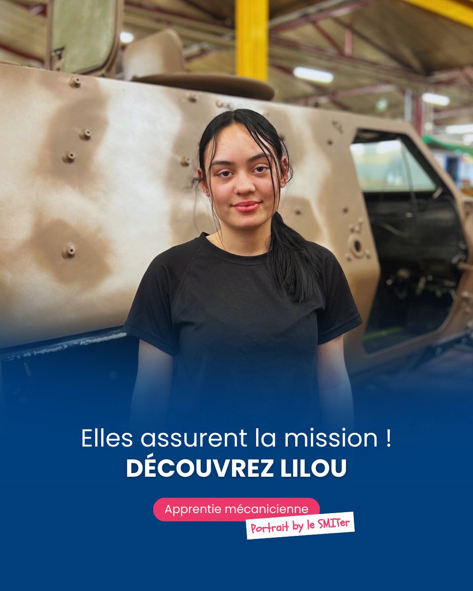 SMITer (@em_smiter) on Twitter photo 👩🔧 Lilou, 16 ans, prépare un CAP maintenance auto à la <a href="/13eBSMAT/">13e base de soutien du Matériel</a>.
Curieuse et motivée, elle découvre pour la première fois le monde pro… en travaillant sur des véhicules militaires !
📲 Son portrait à retrouver ici : linkedin.com/feed/update/ur…
<a href="/armeedeterre/">Armée de Terre</a> #MaintenanceTerrestre 👩🔧 Lilou, 16 ans, prépare un CAP maintenance auto à la <a href="/13eBSMAT/">13e base de soutien du Matériel</a>.
Curieuse et motivée, elle découvre pour la première fois le monde pro… en travaillant sur des véhicules militaires !
📲 Son portrait à retrouver ici : linkedin.com/feed/update/ur…
<a href="/armeedeterre/">Armée de Terre</a> #MaintenanceTerrestre