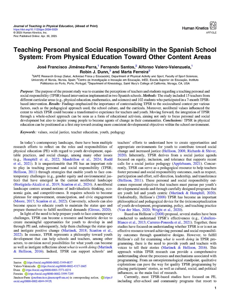 SAFE (@safeumu) on Twitter photo 🤔 ¿Tiene sentido aplicar el modelo de responsabilidad personal y social en otras materias distintas de la educación física ?
Un nuevo estudio realizado por <a href="/josefco_jimenez/">Josefran Jiménez</a>, <a href="/UAvalero/">Alfonso Valero</a> y colaboradores demuestra que sí. 🤔 ¿Tiene sentido aplicar el modelo de responsabilidad personal y social en otras materias distintas de la educación física ?
Un nuevo estudio realizado por <a href="/josefco_jimenez/">Josefran Jiménez</a>, <a href="/UAvalero/">Alfonso Valero</a> y colaboradores demuestra que sí.