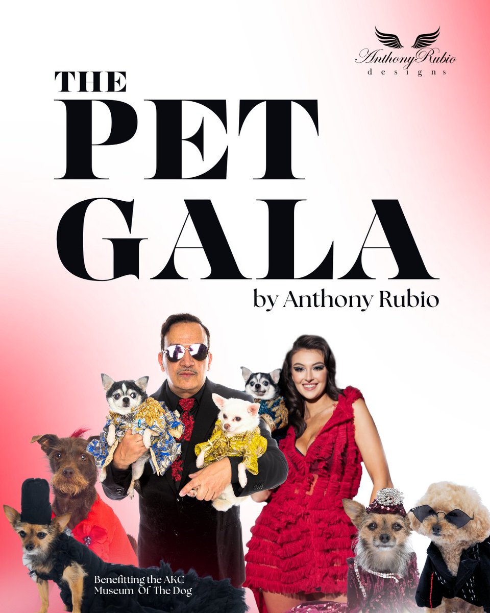 #PetGala will showcase show-stopping designs inspired by the 2025 #MetGala, recreated for dogs by Pet Couturier #AnthonyRubio

This isn’t just an event, it’s an experience!

Info:
caninecouturebook.com/store/the-pet-…

The Pet Gala
by
Anthony Rubio

Pet Fashion’s Biggest Night!

May 19th 2025
