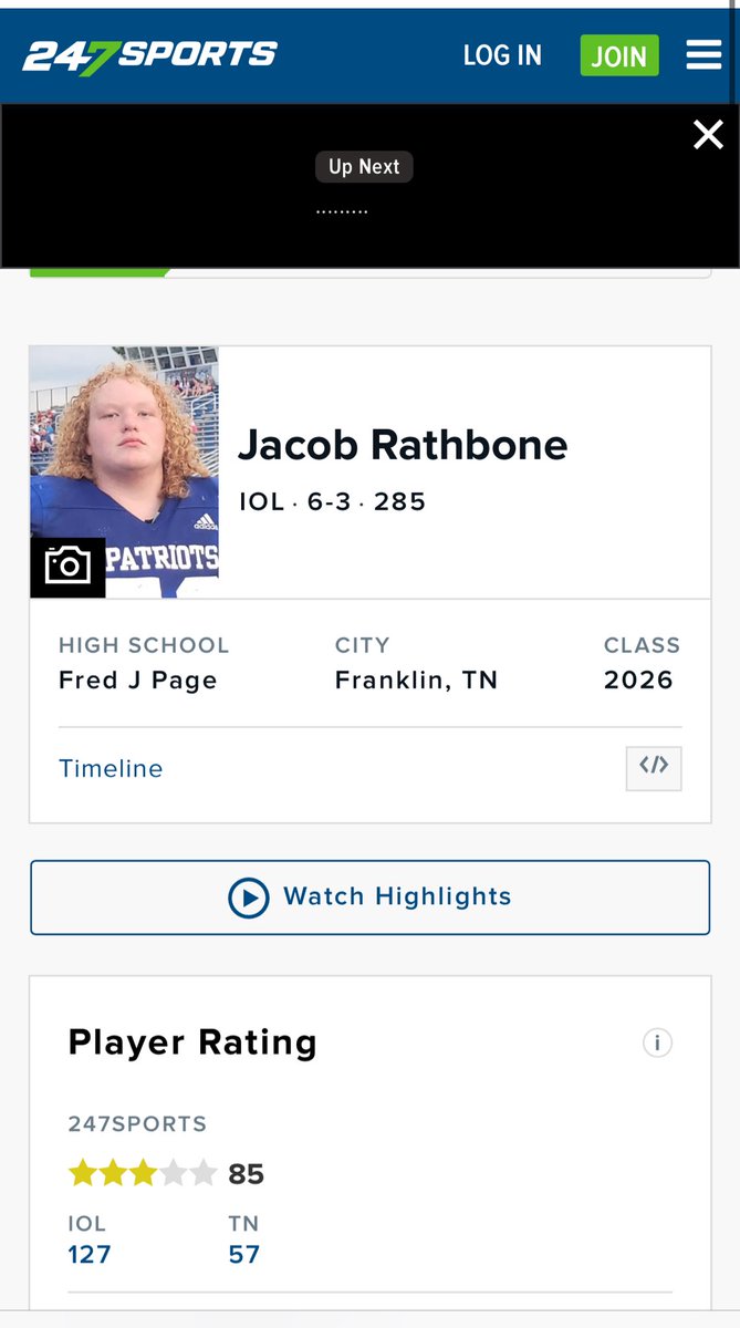 Jacobrathbone70's tweet image. Blessed to be named a 3⭐️ IOL by @247recruiting @samspiegs @TomLoy247 @JordanDavisHill @RyanCallahan247
