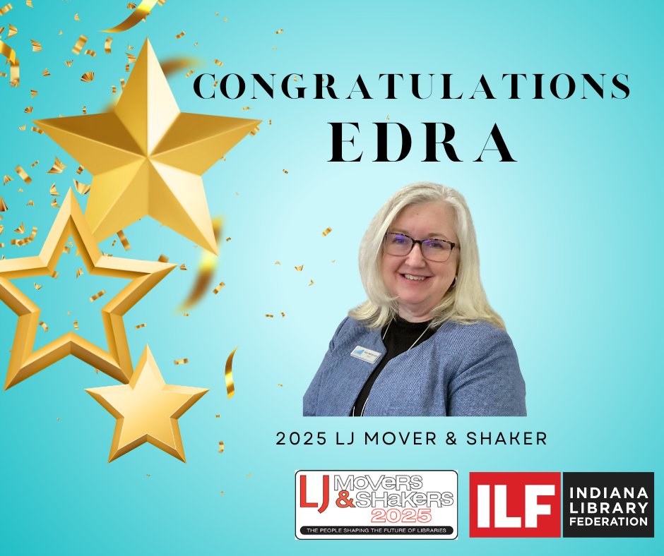 ILF is proud to share that our 2024 Outstanding Librarian Edra Waterman is now a 2025 LJ Mover &amp; Shaker. We are proud of all of her accomplishments. 

Read more here: libraryjournal.com/page/movers-an… #LJMovers2025 #andersonpubliclibrary