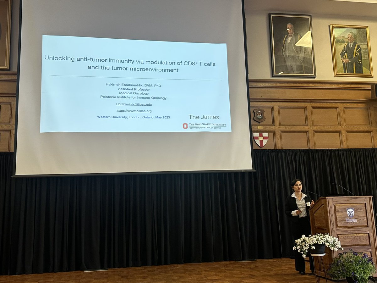 Saman Maleki, PhD 🇨🇦 (@smimmunology) on Twitter photo Dr. Hakimeh Ebrahimi from <a href="/OhioStatePIIO/">Pelotonia Institute for Immuno-Oncology</a> <a href="/OhioState/">Ohio State</a> talking about modulating the TME and its impact on T cells at the 6th Annual IO symposium <a href="/SchulichMedDent/">Schulich WesternU</a> <a href="/LHSCRI/">London Health Sciences Centre Research Institute</a> Dr. Hakimeh Ebrahimi from <a href="/OhioStatePIIO/">Pelotonia Institute for Immuno-Oncology</a> <a href="/OhioState/">Ohio State</a> talking about modulating the TME and its impact on T cells at the 6th Annual IO symposium <a href="/SchulichMedDent/">Schulich WesternU</a> <a href="/LHSCRI/">London Health Sciences Centre Research Institute</a>
