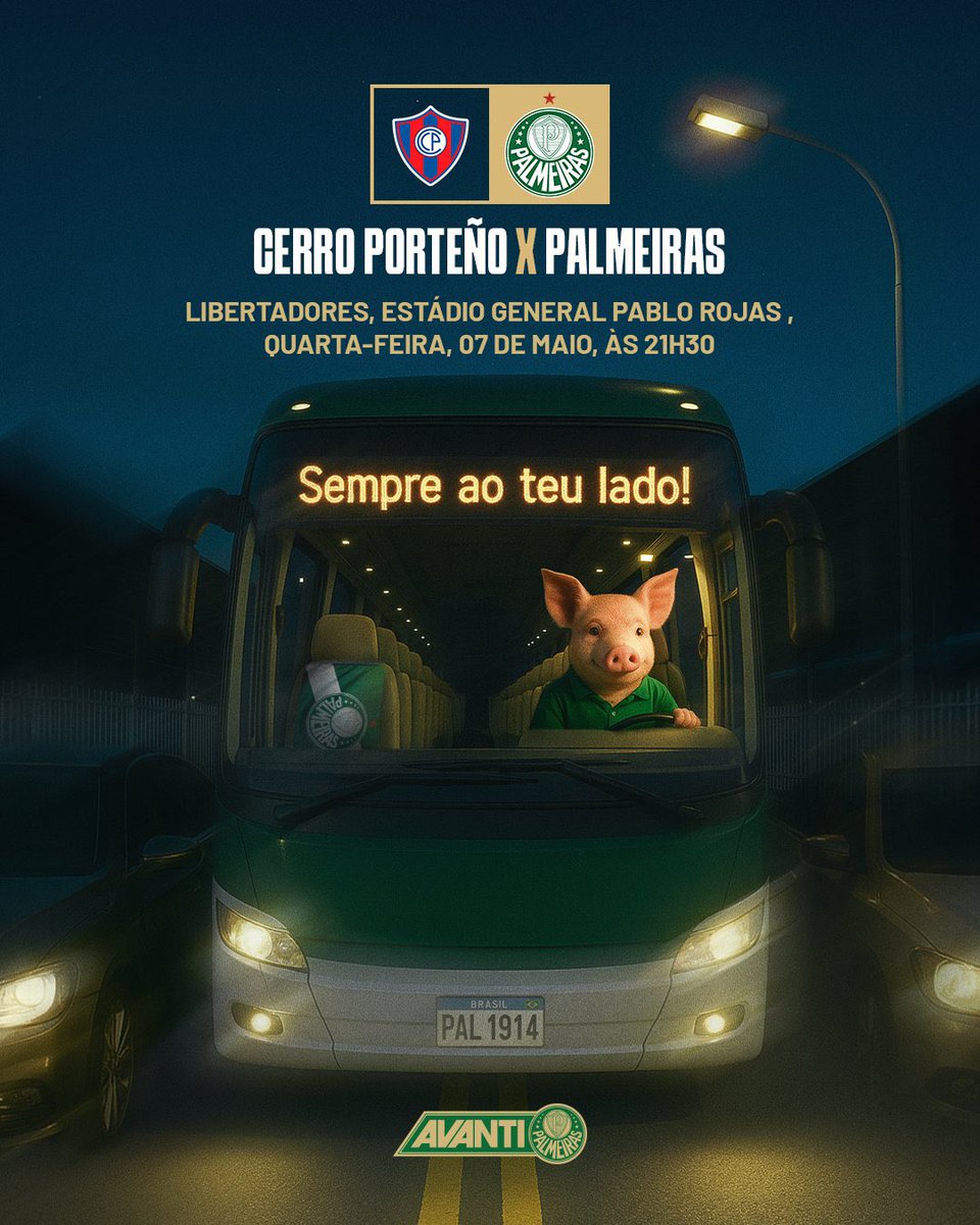Kumberg's tweet image. SEMPRE AO SEU LADO PELA COPA! 🟢🐷

VAMOS PRA CIMA POR +3 PONTOS! AVANTI! 🏆

#OPoderDoAvanti