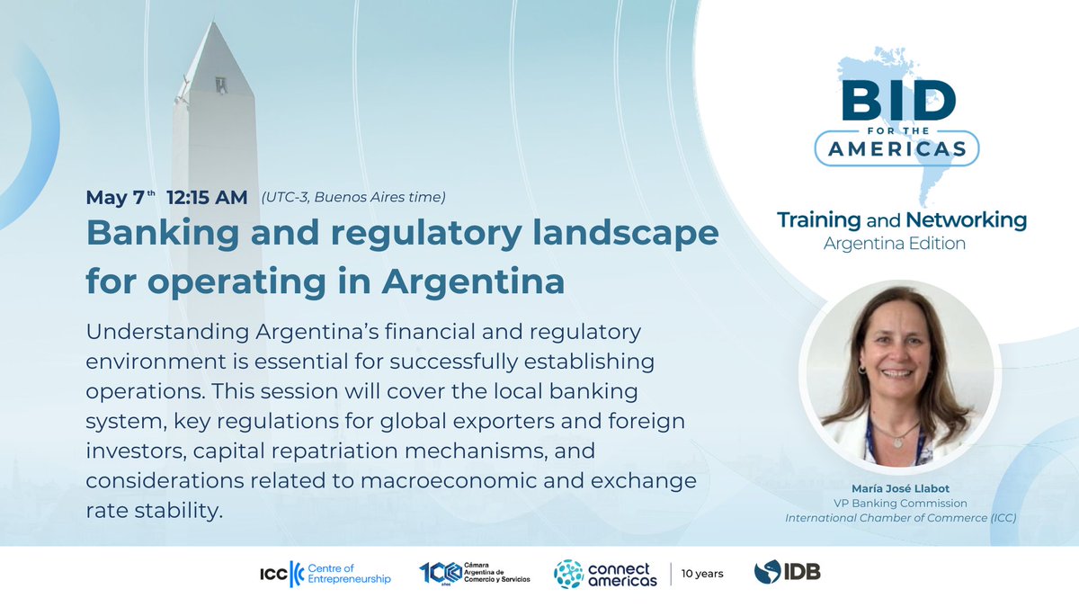 connectamericas's tweet image. 📢 We’re live with the second and final day of BID for the Americas: Training & Networking – Argentina Edition!
Today we’re focusing on #investment opportunities and practical guidance for entering the Argentinian market. Join us for a dynamic 3-hour learning session featuring…