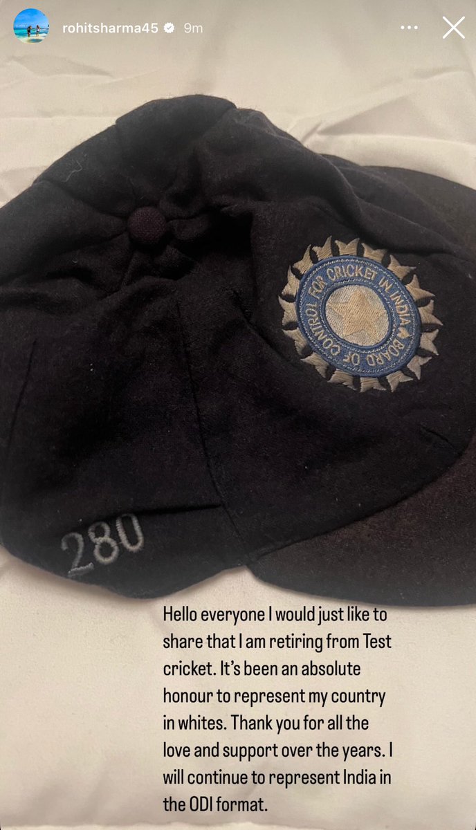 ChetanBhutada's tweet photo. @ImRo45  retires from Test Cricket ! #RohitSharma𓃵 #rohitsharma https://t.co/VCi4fxvAxs