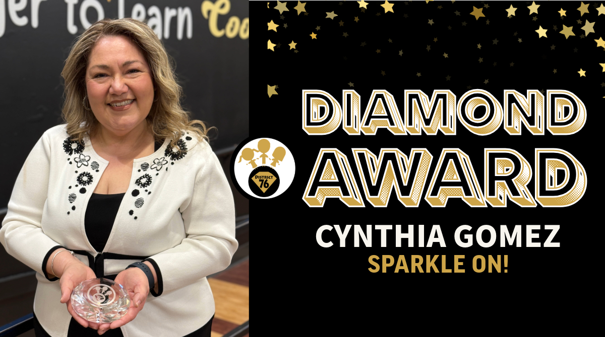 Congratulations to Cynthia Gomez who were recently nominated and honored with the Diamond Award at our May 6th Board of Education meeting. #SparkleOn