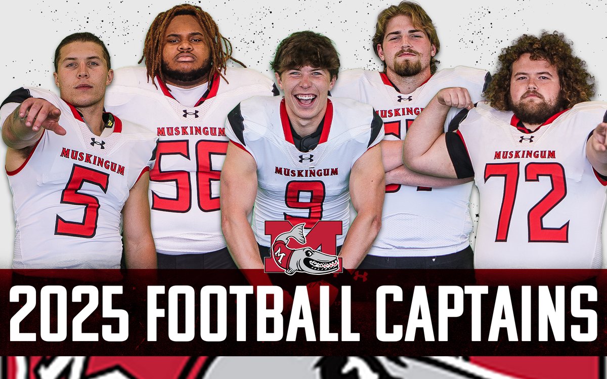 Muskingum Football Head Coach Matt Nardo has announced the captains for the 2025 season. Leading the charge will be senior quarterback Garrett Gurney, senior offensive linemen Logan Crozier and Foster Wertz, senior linebacker Conner Gurney, and senior defensive lineman Kenny