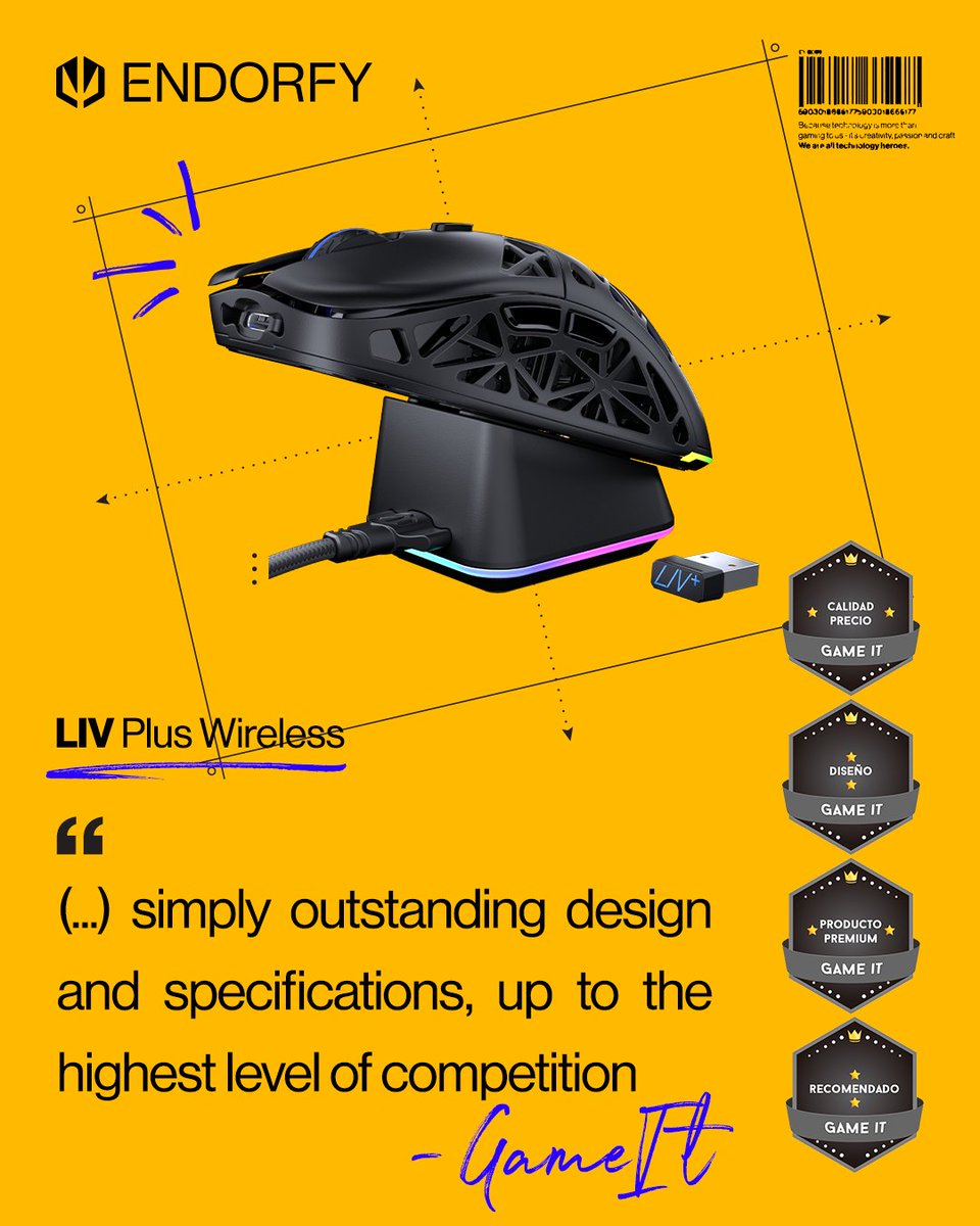 Simply lovely! 🥰 Thanks <a href="/gameit_es/">Game It</a> for the glowing review of the LIV Plus Wireless and a heap of awards. Our mouse has been recognized for its attractive design, the top-quality materials used, and its performance — highlighting its competitive nature. 🏅