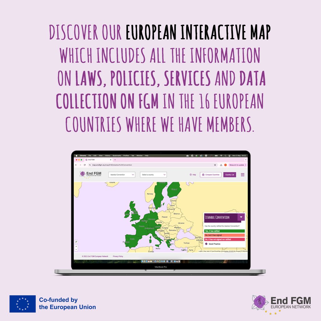 ENDFGM_Network's tweet photo. 🇪🇺 This #EuropeDay, we celebrate unity, solidarity and call for action.

The EU must uphold the rights of women &amp; girls by fully implementing the Istanbul Convention to #EndFGM.

🔎 Explore our map to see how 16 countries where we have members address FGM: https://t.co/seq84bosqT https://t.co/1yGPFRTDqx