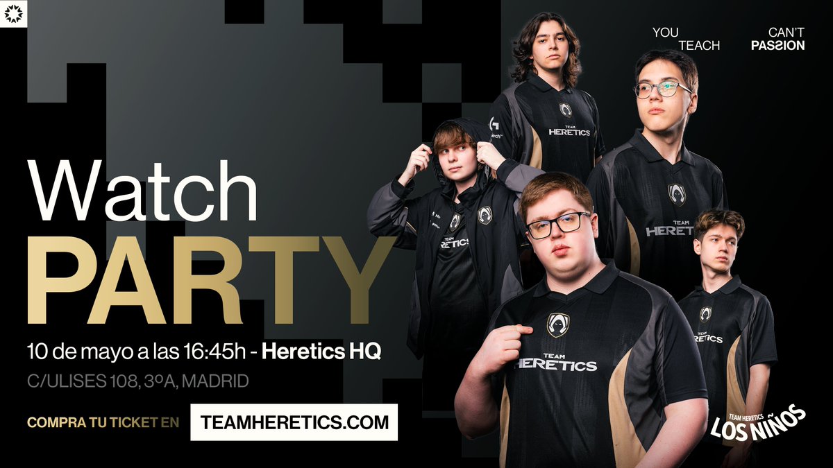 Team Heretics (@teamheretics) on Twitter photo A TORONTO CLASIFICAMOS TODOS JUNTOS 🇨🇦
Os esperamos este sábado en nuestras oficinas para vivir el partido de Valorant junto a <a href="/Peereira7/">Pereira</a>, <a href="/SirMaza/">Heretics SirMaza</a>, <a href="/Goorgo/">Heretics Goorgo</a> y <a href="/DaniKongi/">DANIKONGI ®️🎙</a>.
Entradas limitadas en nuestra tienda | #VamosHeretics A TORONTO CLASIFICAMOS TODOS JUNTOS 🇨🇦
Os esperamos este sábado en nuestras oficinas para vivir el partido de Valorant junto a <a href="/Peereira7/">Pereira</a>, <a href="/SirMaza/">Heretics SirMaza</a>, <a href="/Goorgo/">Heretics Goorgo</a> y <a href="/DaniKongi/">DANIKONGI ®️🎙</a>.
Entradas limitadas en nuestra tienda | #VamosHeretics