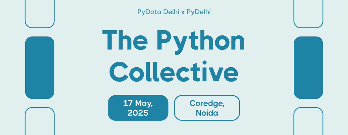 PyDelhi (@pydelhi) on Twitter photo 1/ It's happening ๐
The Python Collective: A collaborative meetup by <a href="/PyDataDelhi/">PyData Delhi</a> & <a href="/PyDelhi/">PyDelhi</a>
A day dedicated to exploring the world of Python, data, & community
Date: Saturday, 17th May
Time: 01:00 PM - 05:00 PM
Venue: <a href="/coredge_io/">Coredge.io</a>, Noida Sec 62 1/ It's happening ๐
The Python Collective: A collaborative meetup by <a href="/PyDataDelhi/">PyData Delhi</a> & <a href="/PyDelhi/">PyDelhi</a>
A day dedicated to exploring the world of Python, data, & community
Date: Saturday, 17th May
Time: 01:00 PM - 05:00 PM
Venue: <a href="/coredge_io/">Coredge.io</a>, Noida Sec 62