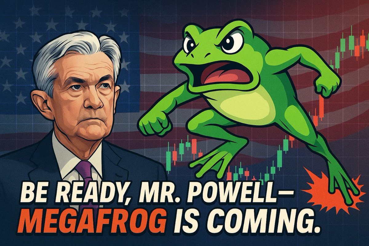 Mega_Frogs's tweet photo. 🐸 All eyes on the Fed today.
Powell likely holds at 4.25%–4.5%, but markets want clues on July cuts.
Sticky inflation, strong jobs, and tariff jitters keep everyone guessing.

Will Powell blink—or stay the course?
As MegaFrog says: “No one can stop the leap. https://t.co/HrQxtpYQ4D
