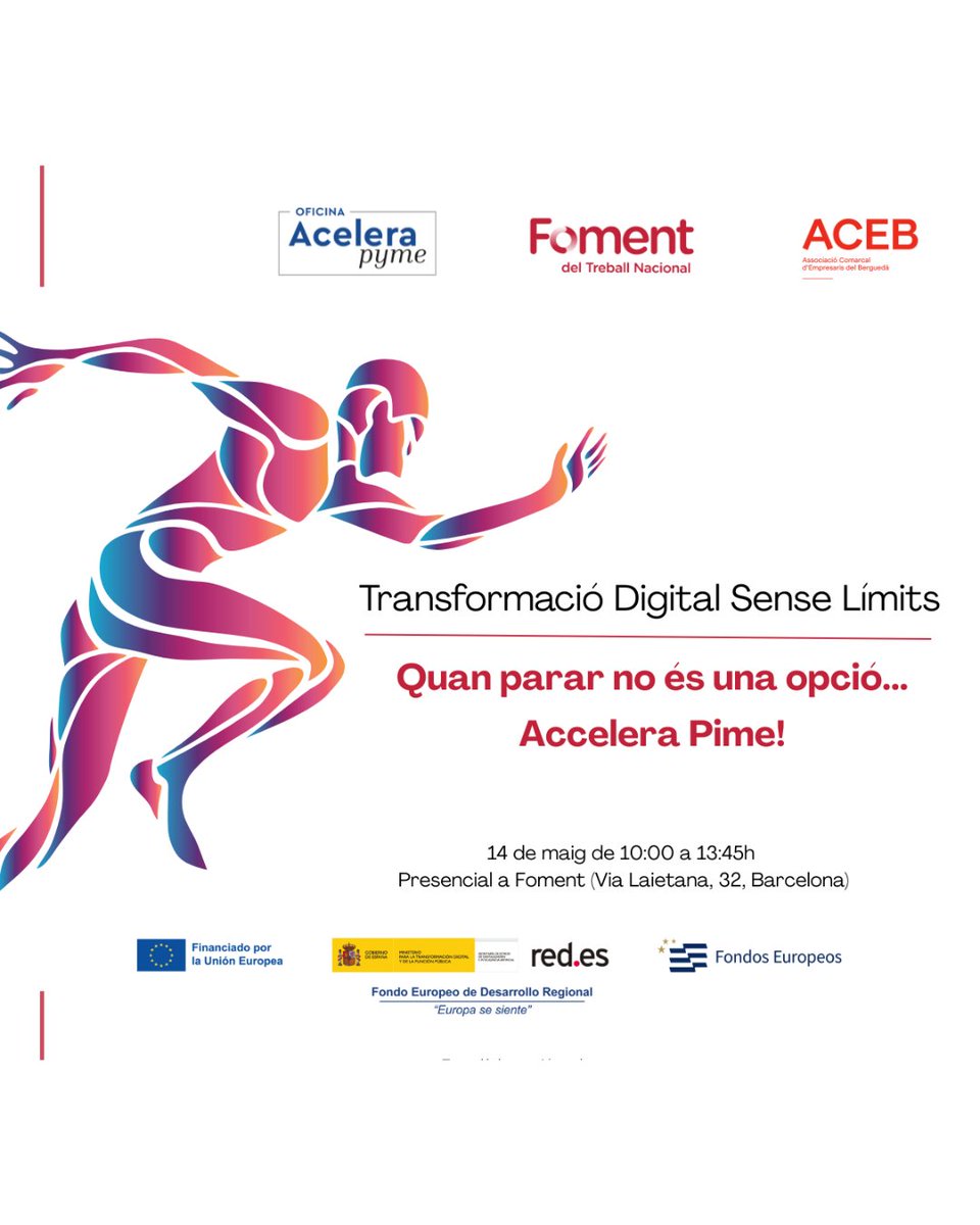 ✅ Si ets una petita o mitjana empresa o autònom, descobreix com la intel·ligència artificial, la ciberseguretat i eines com el Kit Digital poden fer créixer el teu negoci i assegurar la teva competitivitat.
📆 14 de maig - Foment del Treball 
▶️ Més info foment.com/events/quan-pa…