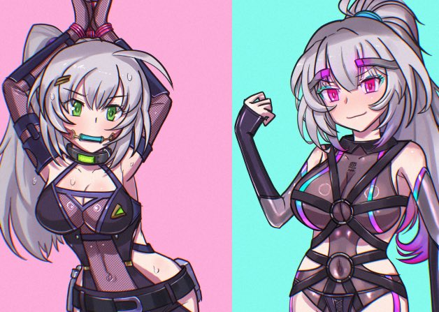 skebコミッション一件完成しました。クライアントさんのOCさん、ノーマルと闇落ちバージョンです。ありがとうございます。https://t.co/8Sa2ep6CPP 